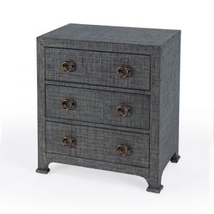 Butler Specialty Company - Chatham 25 in. W Rectangular Raffia 3 Drawer Accent Storage Chest, Charcoal - 9130420