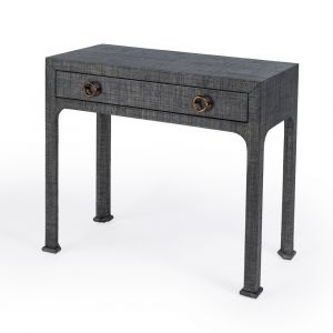 Butler Specialty Company - Chatham 34 in. W Rectangular Raffia 1 Drawer Console Table, Charcoal - 9146420