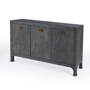 Butler Specialty Company - Chatham 60 in. W Raffia 3 Drawer Sideboard, Charcoal - 9170420