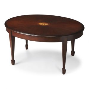 Butler Specialty Company - Clayton 38 in. W Oval Wood Coffee Table, Dark Brown - 1234024