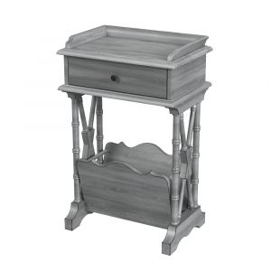 Butler Specialty Company - Cummings 15 in. W Round Wood 1 Drawer End Table, Gray - 999418