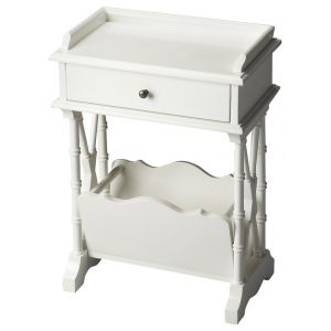 Butler Specialty Company - Cummings 15 in. W Round Wood 1 Drawer End Table, White - 999304