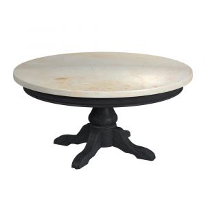 Butler Specialty Company - Danielle 38 in. W Round Marble & Wood Coffee Table, Black - 5516432