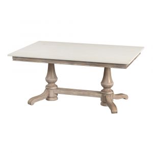 Butler Specialty Company - Danielle 66 in. W. Rectangular Marble & Wood Dining Table, Tan/Beige - 5677415