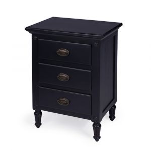 Butler Specialty Company - Easterbrook 21.5 in. W Rectangular Wood 3 Drawer Nightstand, Black - 9352295