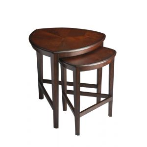 Butler Specialty Company - Finnegan Triangular Wood Set of 2 Nesting Tables, Dark Brown - 7010117