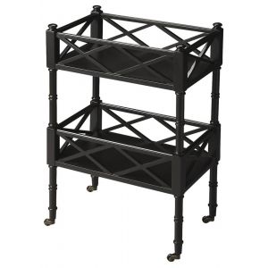 Butler Specialty Company - Foster 19 in. W Rectangular Wood 2 Tier Bar Cart, Black - 1565111