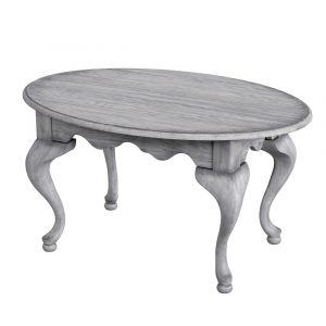 Butler Specialty Company - Grace 38 in. W Oval Wood 4 Leg Coffee Table, Gray - 3012418