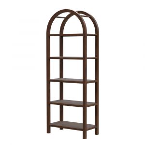 Butler Specialty Company - Hanover 80 in. H x 30 in. W Wood Arched 5 Tier Etagere Bookcase, Medium Brown - 5545188