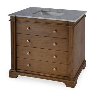 Butler Specialty Company - Hanson 36 in. W Single Marble Top Bathroom Vanity/Sink Set, Medium Brown - 5570415