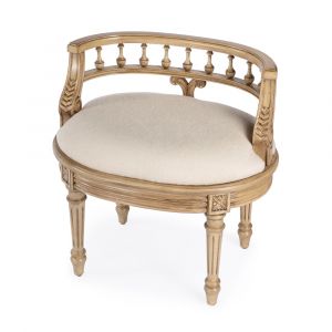 Butler Specialty Company - Hathaway 22.5 in. W Oval Upholstered Vanity Seat, Beige - 1218424