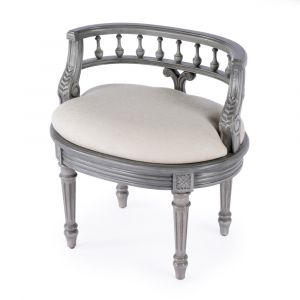 Butler Specialty Company - Hathaway 22.5 in. W Oval Upholstered Vanity Seat, Gray - 1218418