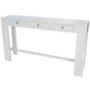 Butler Specialty Company - Artifacts - Janta 55.5 in. W Rectangular Wood 3 Drawer Console Table, White - 2069290