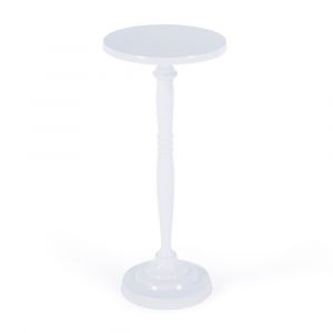 Butler Specialty Company - Landon Outdoor 10 in. Round Metal Pedestal Side Table, Ivory - 4325472