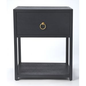 Butler Specialty Company - Lark 21 in. W Rectangular Wood 1 Drawer with Lower Shelf End Table, Navy Blue - 5384291