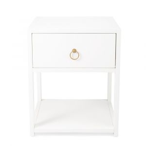 Butler Specialty Company - Lark 21 in. W Rectangular Wood 1 Drawer with Lower Shelf End Table, White - 5384304