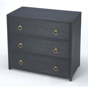 Butler Specialty Company - Lark 34 in. W Rectangular Wood 3 Drawer Dresser, Navy Blue - 5392291