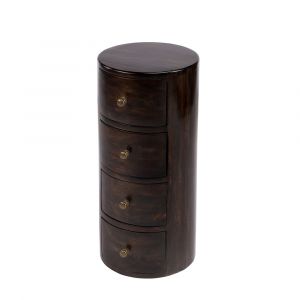 Butler Specialty Company - Liam 11 in. W Round Wood 4 Drawer End Table, Dark Brown - 1176117