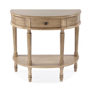 Butler Specialty Company - Mozart 31.5 in. W Demilune Hand Painted Wood 1 Drawer Console Table, Beige - 667424