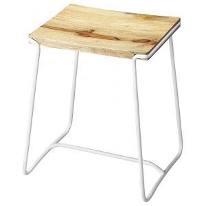 Butler Specialty Company - Parrish 21.5 in. Seat Height Wood & Metal Backless Counter Height Stool, White - 4272288