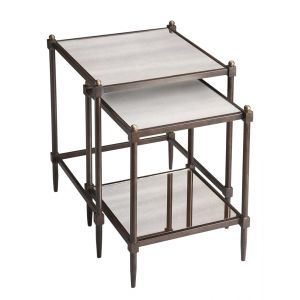 Butler Specialty Company - Peninsula Mirror & Metal Set of 2 Nesting Tables, Gray - 3047025