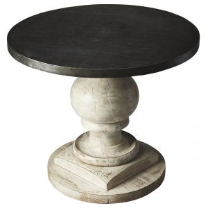 Butler Specialty Company - Artifacts - Pompei 36 in. W Round Wood & Metal Foyer Table, Black/White - 4241290