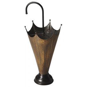 Butler Specialty Company - Hors D'oeuvres - Poppins 27.5 in. H Antique Brass & Iron Umbrella Stand, Gold - 3285016