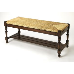 Butler Specialty Company - Ravello 48 in. W Rectangular Woven Wicker Bench, Dark Brown - 1299070