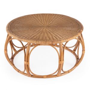 Butler Specialty Company - Savannah 39.5 in. W Round Woven Rattan Coffee Table, Natural - 5776404