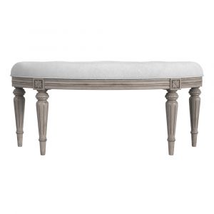 Butler Specialty Company - Tamara 45 in. W Demilune Upholstered Backless Bench, Gray, Tan/Beige - 1120247