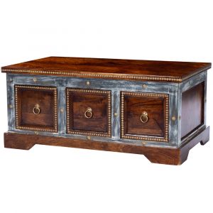 Butler Specialty Company - Artifacts - Tennor Wood & Hand Painted Storage Coffee Table, Medium Brown - 5480290