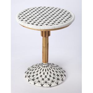 Butler Specialty Company - Tenor Indoor/Outdoor 23.5 in. W Round Rattan Bistro Table, White - 5400295