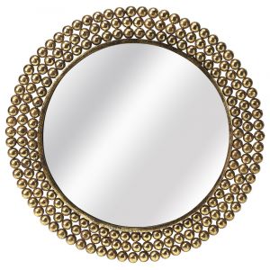 Butler Specialty Company - Tiny Bubbles 26 in. W Round Mirror & Iron Antique Wall Mirror, Gold - 3538226