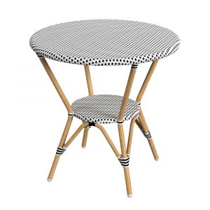 Butler Specialty Company - Tobias Indoor/Outdoor 30 in. W Round Rattan Bistro Table, Black/White - 5646434