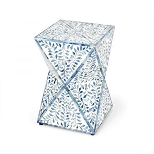 Butler Specialty Company - Trubadur Bone Inlay Side Table, Sky Blue and White - 5510417