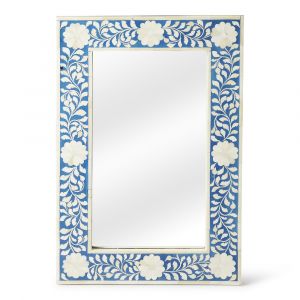 Butler Specialty Company - Vivienne 16 in. W Rectangular Bone Inlay Wall Mirrored, Blue - 1855070