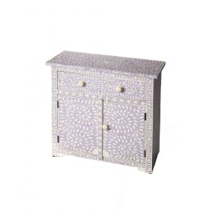 Butler Specialty Company - Vivienne 29 in. W Rectangular Bone Inlay & Wood 1 Drawer 2 Door Console Accent Chest, Purple - 3203070