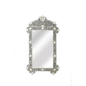 Butler Specialty Company - Vivienne Crown 48 in. H x 28 in. W Rectangular Bone Inlay & Wood Wall Mirror, Black/White - 3481318