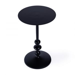 Butler Specialty Company - Zara Outdoor 12 in. W. Round Metal Pedestal End Table, Black - 9340437