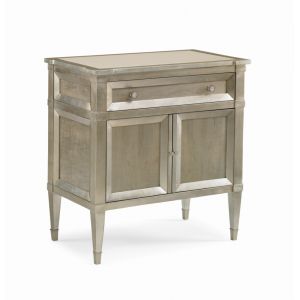 Caracole - Classic Buona Notte - Nighstand with Silver Leaf Accents - TRA-CLOSTO-038