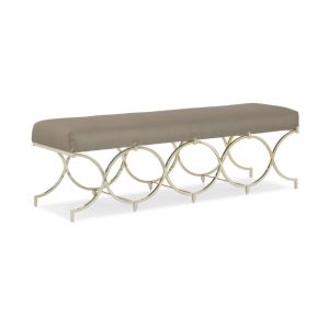Caracole - Infinite Possibilities - Taupe Bench with Gold Metal Ring Base - UPH-016-441-A