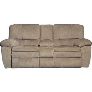 Catnapper - Reyes Portabella Lay Flat Reclining Console Loveseat w/Storage & Cupholders - 2409