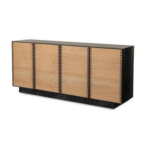 Century Furniture - Grand Tour Furniture Black Cerused, Natural Oak Wayland Small Media Console - SF6186-2