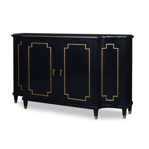 Century Furniture - Monarch Black, Gold, Brass Wendell Hall Cabinet - MN5876