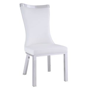 Chintaly - Adelle Contemporary Curved Back Side Chair in White (Set of 2) - ADELLE-SC-WHT