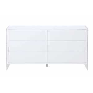 Chintaly - Barcelona Contemporary Wooden & Solid Acrylic Buffet w/ 6 Drawers - BARCELONA-BUF