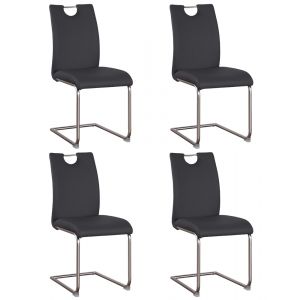 Chintaly - Carina Handle Back Cantilever Side Chair in Black (Set of 4) - CARINA-SC-BLK