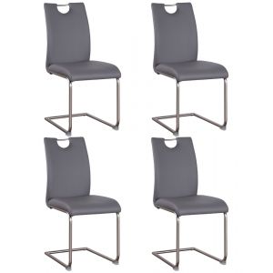 Chintaly - Carina Handle Back Cantilever Side Chair in Gray (Set of 4) - CARINA-SC-GRY