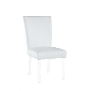Chintaly - Contemporary Curved Flare-Back Parson Side Chair - (Set of 2) - 4038-PRS-SC-WHT