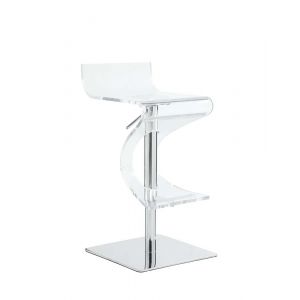 Chintaly - Contemporary Pneumatic-Adjustable Stool w/ Acrylic Seat - 4029-AS-CLR